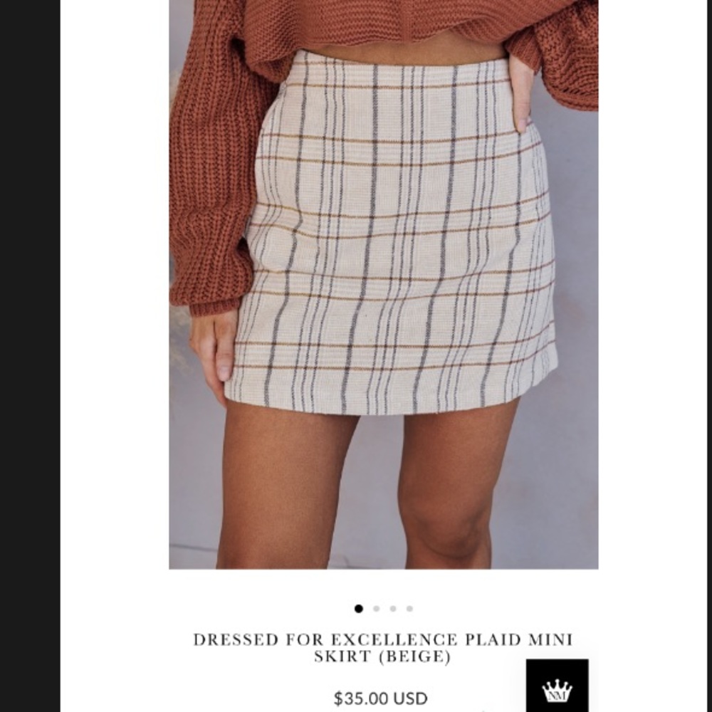 CRESCENT Plaid Skirt NWT Large